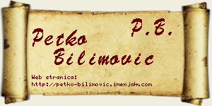 Petko Bilimović vizit kartica